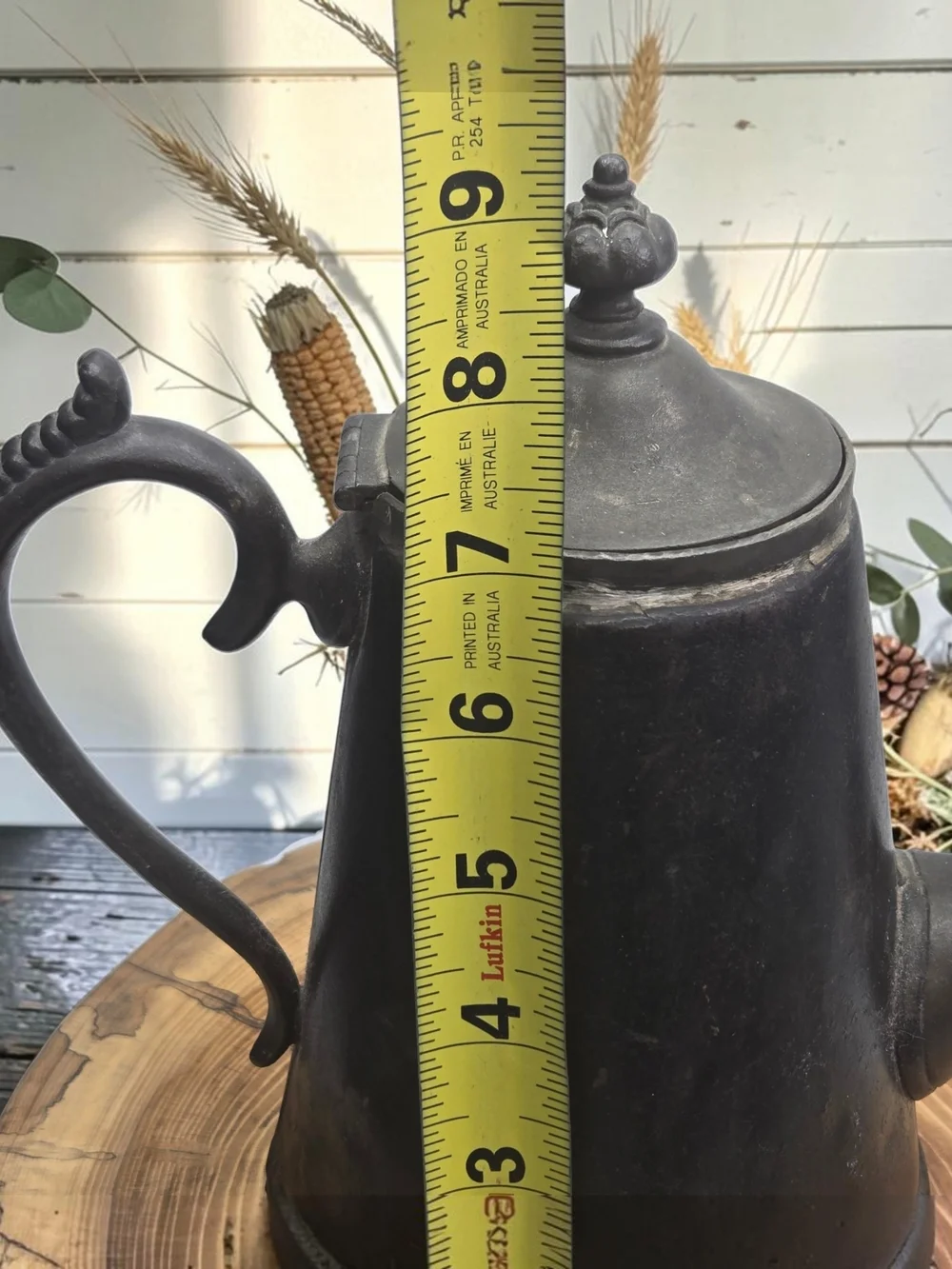 Antique 19th-Century Pewter/Britannia Ware Tea or Coffee Pot